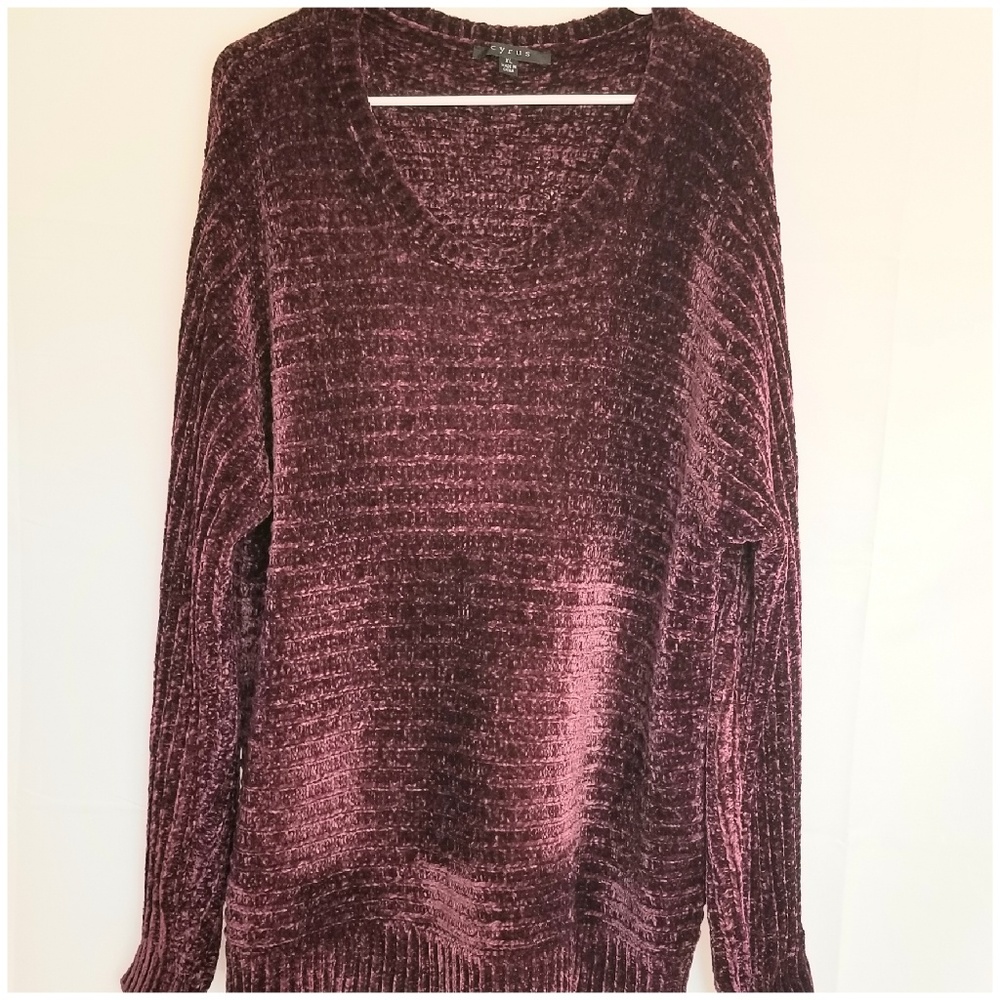 Burgundy chenille sweater